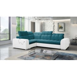 Prisma II Corner Sofa with Sleeping Function in Velvet Fabric | Pet friendly, Terra 75 + Eco-leather | Your Perfect Place to Rel