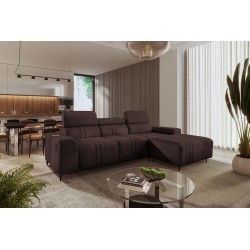 Elegant Verona I Corner Sofa with Sleeping Function - Velvet, Vena 13 | Your Perfect Furniture