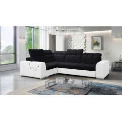 Prisma II Ecksofa mit Schlaffunktion in Samtstoff | Haustierfreundlich, Terra 99 + Kunstleder | Dein idealer Ort zum Entspannen