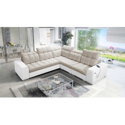 Prisma III corner sofa with sleeping function and USB port – comfort and style in one piece of furniture
