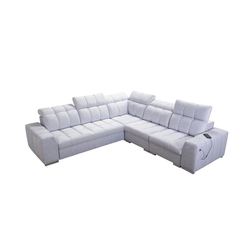 Esquinero Prisma III con función de cama y puerto USB: comodidad y estilo en un solo mueble.