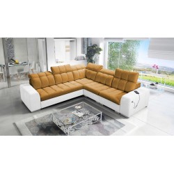 Esquinero Prisma III con función de cama y puerto USB: comodidad y estilo en un solo mueble.