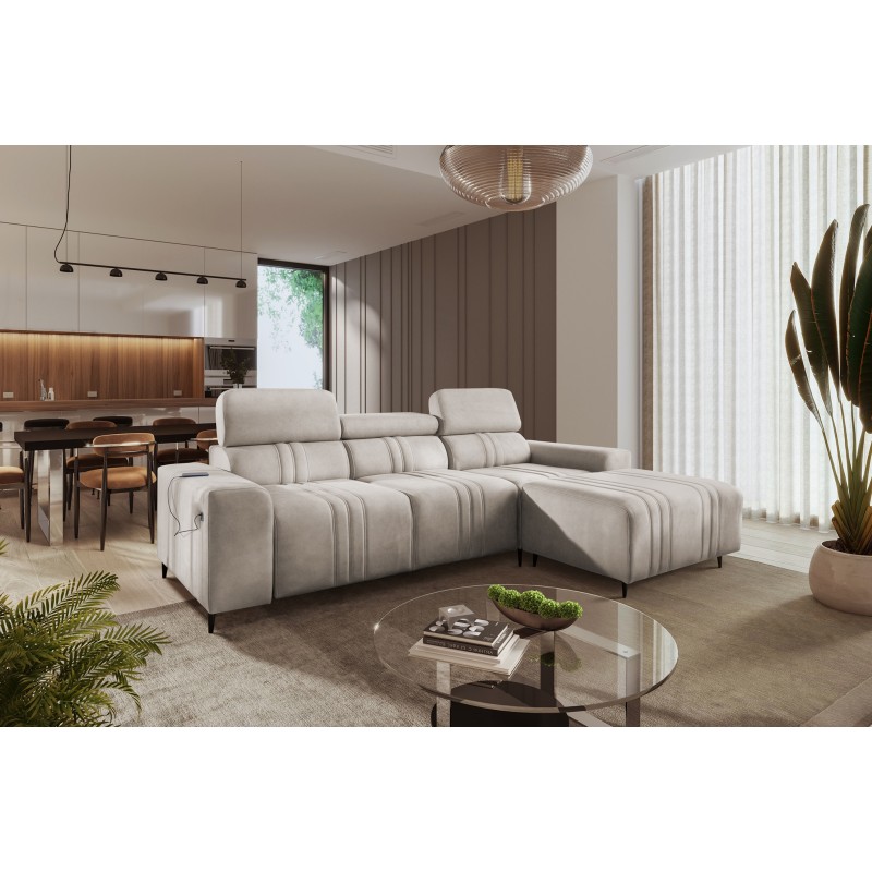 Sofá Esquinero Elegante Verona I con función de cama - Terciopelo, Vena 9 | Tu mueble ideal
