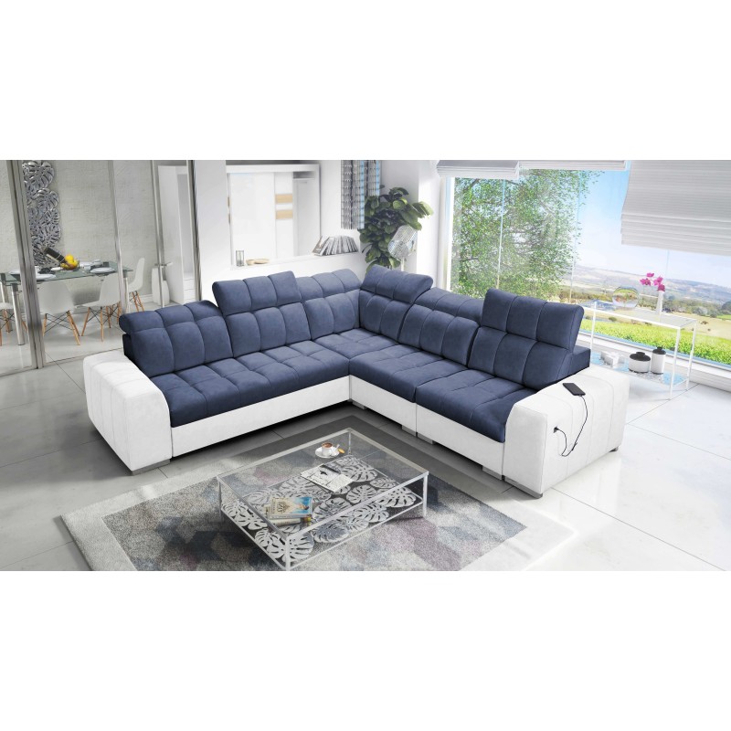 Prisma III corner sofa with sleeping function and USB port – comfort and style in one piece of furniture