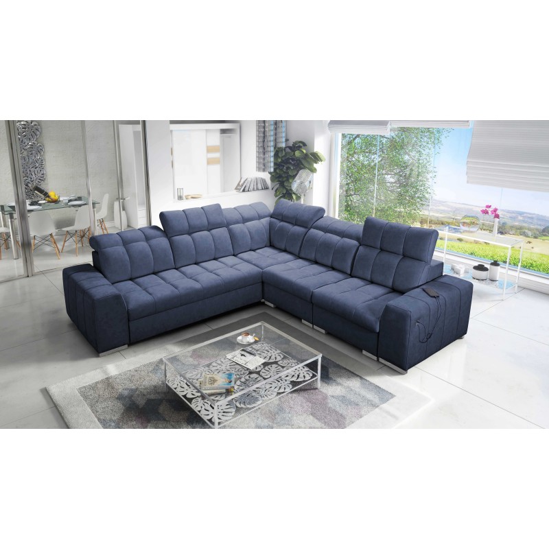 Prisma III corner sofa with sleeping function and USB port – comfort and style in one piece of furniture