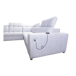 Esquinero Prisma III con función de cama y puerto USB: comodidad y estilo en un solo mueble.