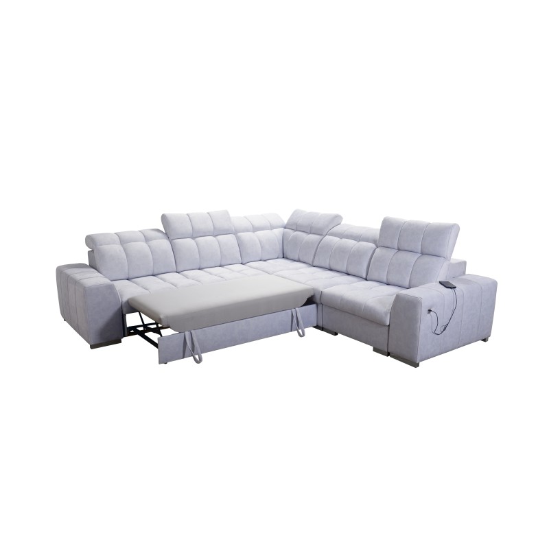 Prisma III corner sofa with sleeping function and USB port – comfort and style in one piece of furniture