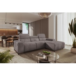 Elegant Verona I Corner Sofa with Sleeping Function - Velvet, Vena 8 | Your Perfect Furniture