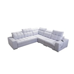 Esquinero Prisma III con función de cama y puerto USB: comodidad y estilo en un solo mueble.