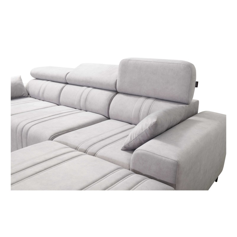 Elegant Verona I Corner Sofa with Sleeping Function - Velvet, Vena 6 | Your Perfect Furniture