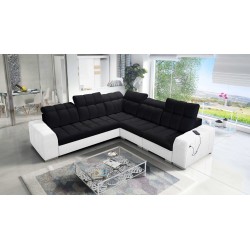 Esquinero Prisma III con función de cama y puerto USB: comodidad y estilo en un solo mueble.