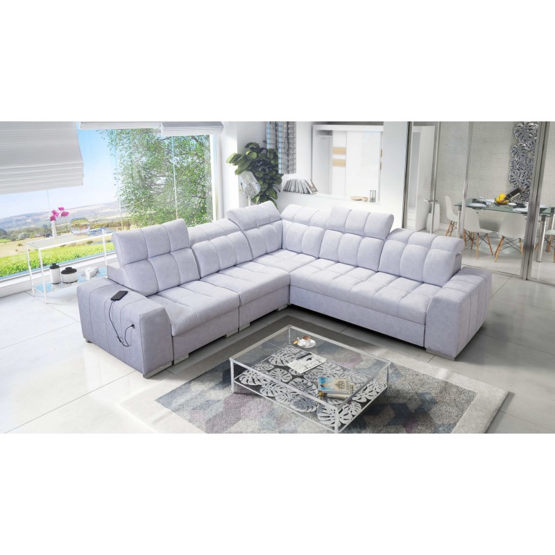 Prisma III corner sofa with sleeping function and USB port – comfort and style in one piece of furniture
