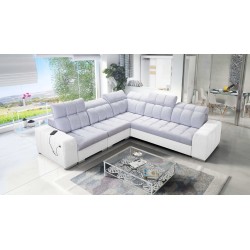 Prisma III corner sofa with sleeping function and USB port – comfort and style in one piece of furniture