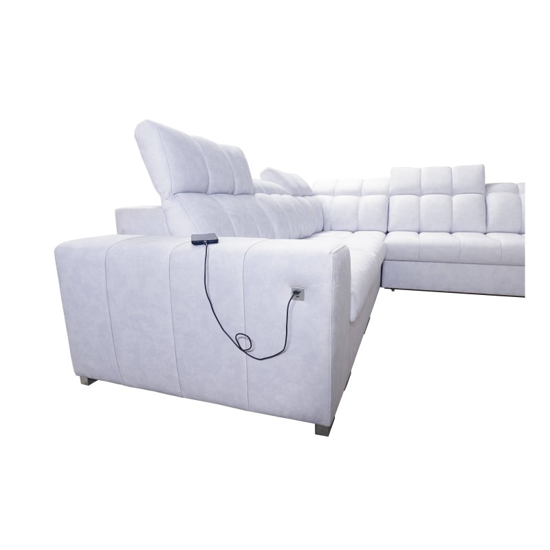 Prisma III corner sofa with sleeping function and USB port – comfort and style in one piece of furniture