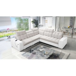 Esquinero Prisma III con función de cama y puerto USB: comodidad y estilo en un solo mueble.