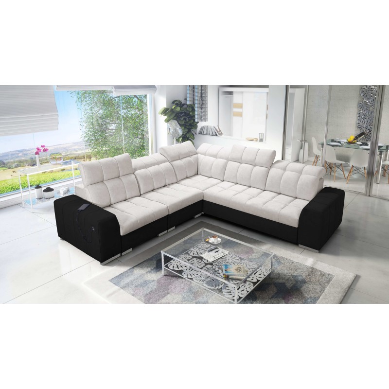 Ecksofa Prisma III mit Schlaffunktion und USB-Anschluss – Komfort und Stil in einem Möbelstück