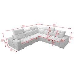 Prisma III corner sofa with sleeping function and USB port – comfort and style in one piece of furniture