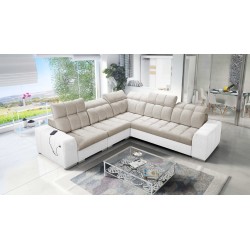 Prisma III corner sofa with sleeping function and USB port – comfort and style in one piece of furniture