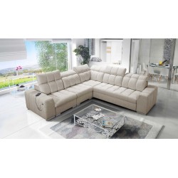 Prisma III corner sofa with sleeping function and USB port – comfort and style in one piece of furniture