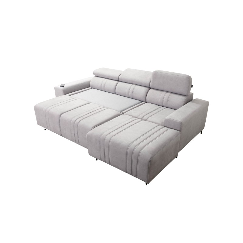 Elegant Verona I Corner Sofa with Sleeping Function - Velvet, Vena 3 | Your Perfect Furniture