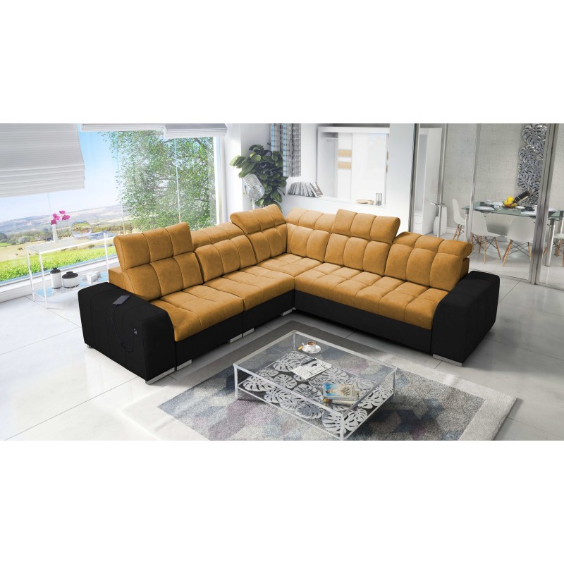 Ecksofa Prisma III mit Schlaffunktion und USB-Anschluss – Komfort und Stil in einem Möbelstück