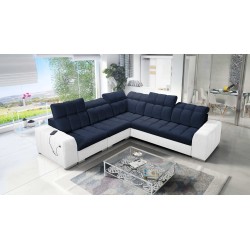Prisma III corner sofa with sleeping function and USB port – comfort and style in one piece of furniture