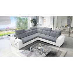 Esquinero Prisma III con función de cama y puerto USB: comodidad y estilo en un solo mueble.