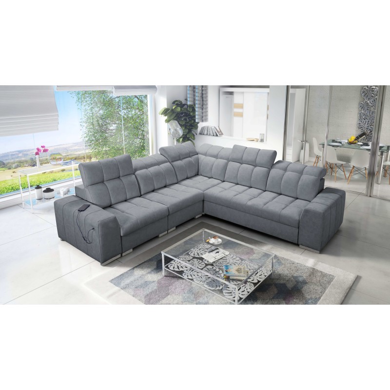 Prisma III corner sofa with sleeping function and USB port – comfort and style in one piece of furniture