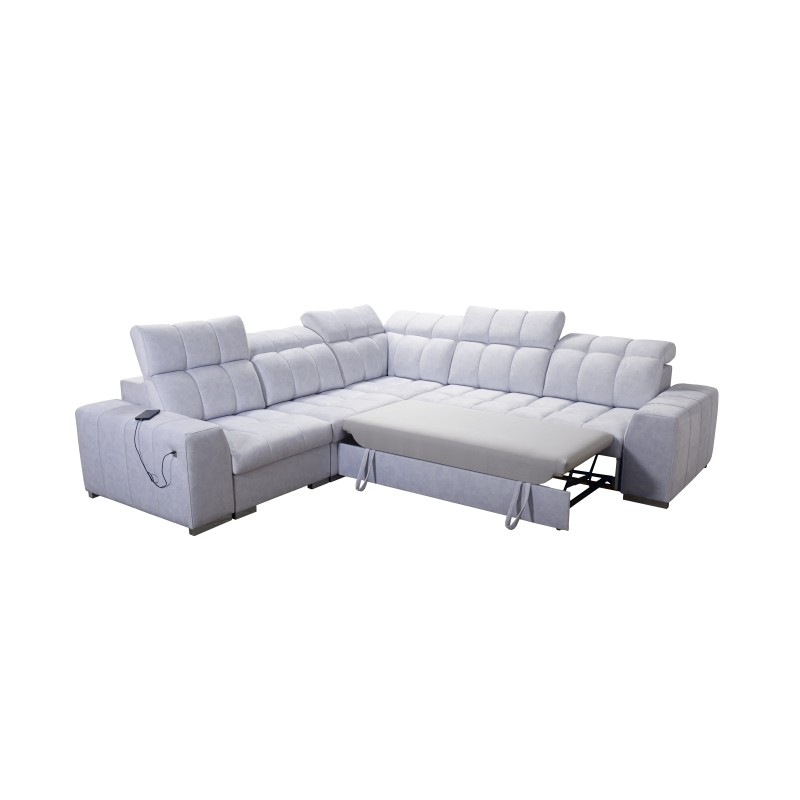 Esquinero Prisma III con función de cama y puerto USB: comodidad y estilo en un solo mueble.