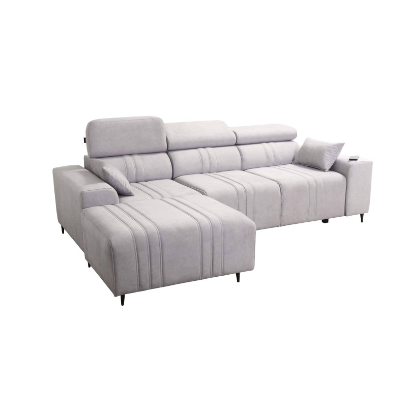 Elegant Verona I Corner Sofa with Sleeping Function - Velvet, Vena 14 | Your Perfect Furniture