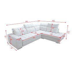 Prisma VII corner sofa with a sleeping function and USB port - designed for your comfort!