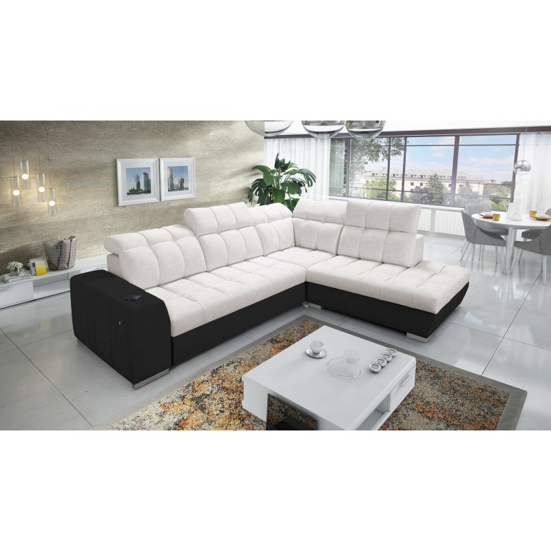 Prisma VII corner sofa with a sleeping function and USB port - designed for your comfort!