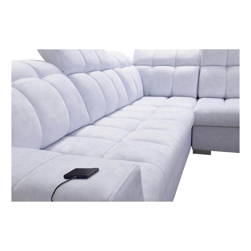 Prisma VII corner sofa with a sleeping function and USB port - designed for your comfort!