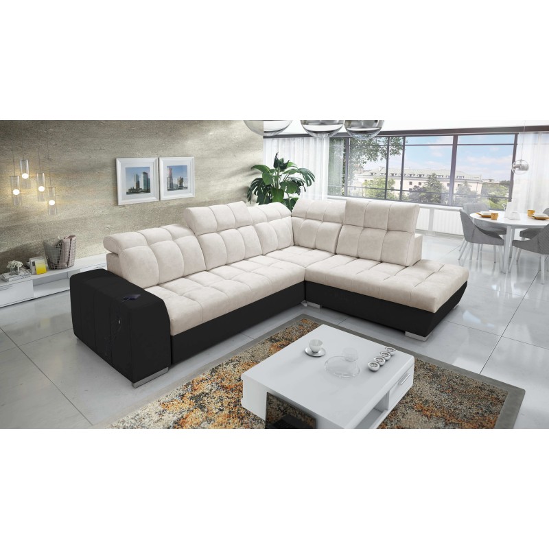 Prisma VII corner sofa with a sleeping function and USB port - designed for your comfort!