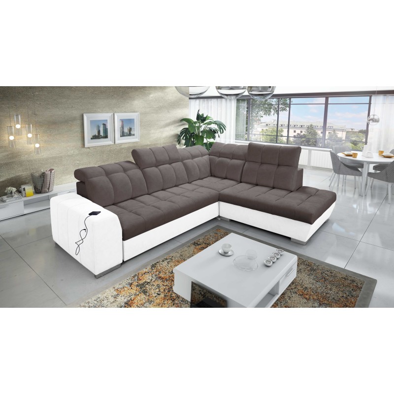 Prisma VII corner sofa with a sleeping function and USB port - designed for your comfort!