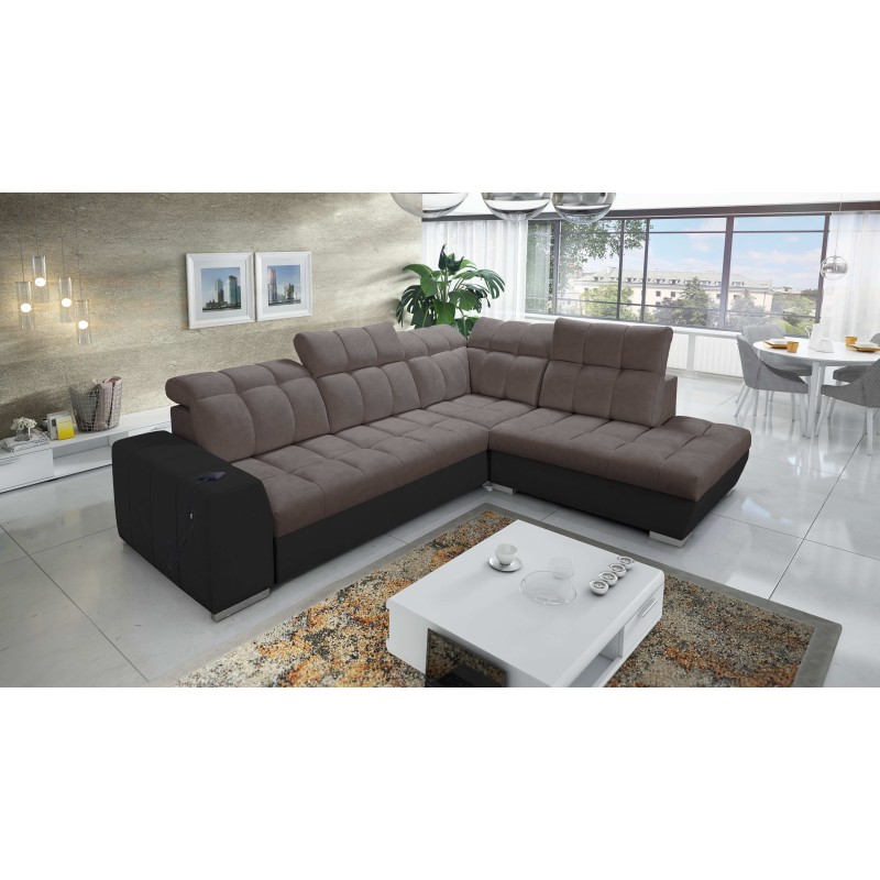 Prisma VII corner sofa with a sleeping function and USB port - designed for your comfort!