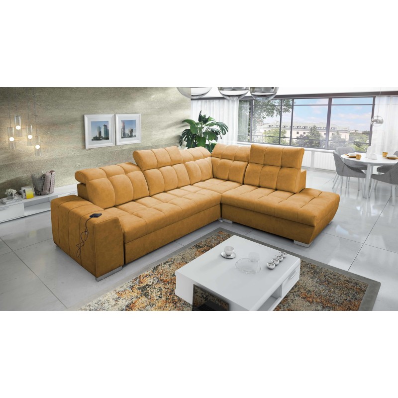 Prisma VII corner sofa with a sleeping function and USB port - designed for your comfort!