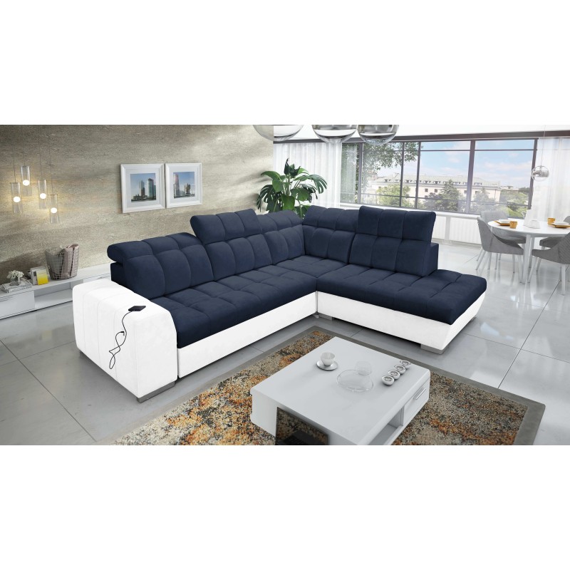 Prisma VII corner sofa with a sleeping function and USB port - designed for your comfort!