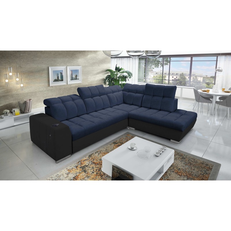 Prisma VII corner sofa with a sleeping function and USB port - designed for your comfort!