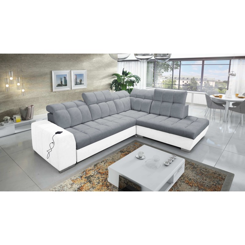 Prisma VII corner sofa with a sleeping function and USB port - designed for your comfort!