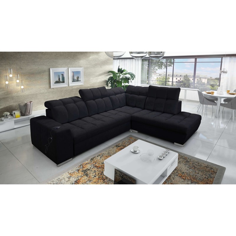 Prisma VII corner sofa with a sleeping function and USB port - designed for your comfort!