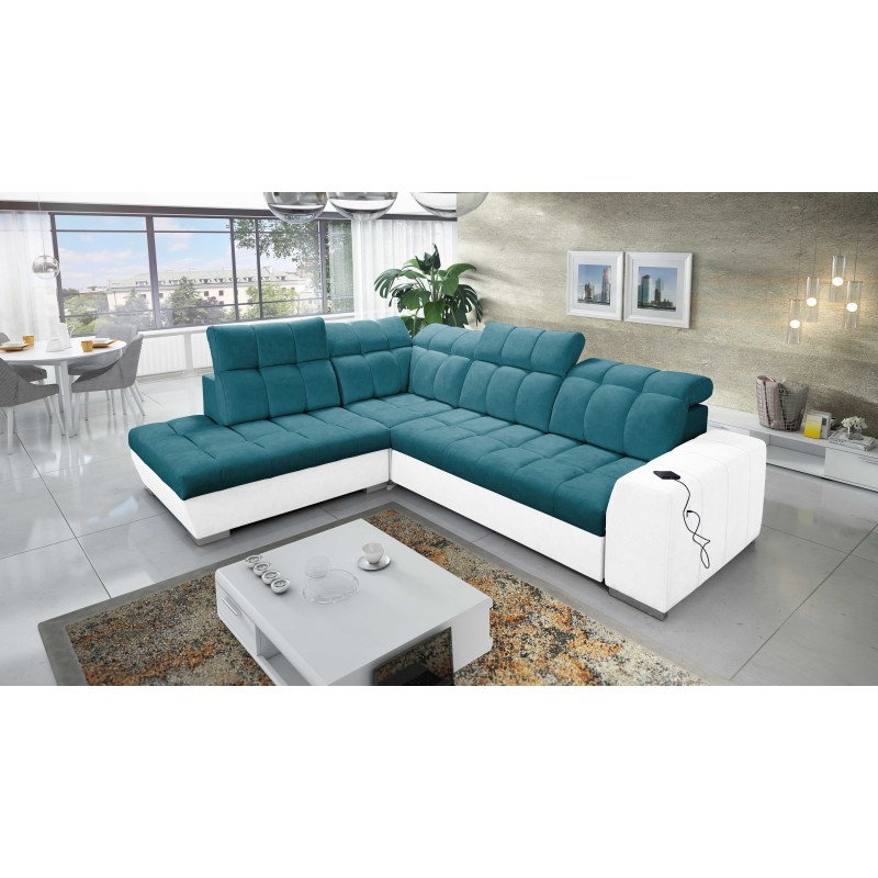 Prisma VII corner sofa with a sleeping function and USB port - designed for your comfort!