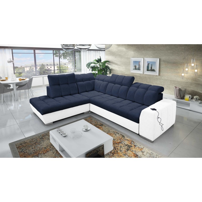 Prisma VII corner sofa with a sleeping function and USB port - designed for your comfort!