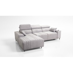 Elegant Verona I Corner Sofa with Sleeping Function - Velvet, Vena 8 | Your Perfect Furniture