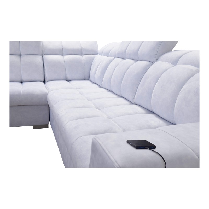 Prisma VII corner sofa with a sleeping function and USB port - designed for your comfort!