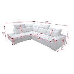 Prisma VII corner sofa with a sleeping function and USB port - designed for your comfort!