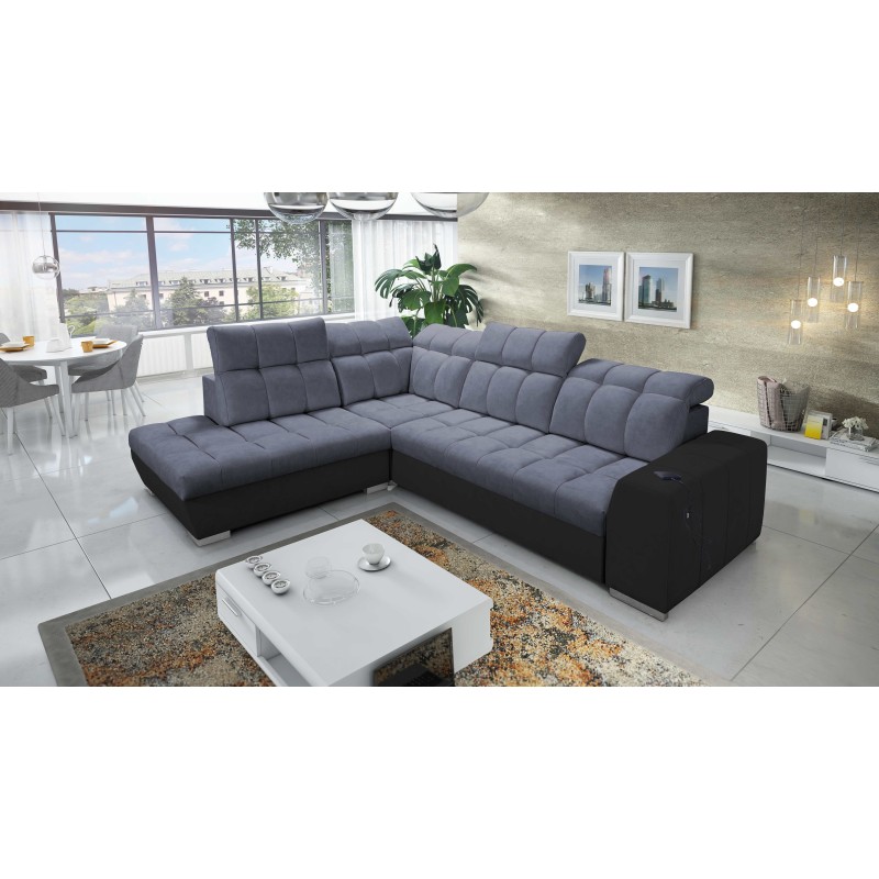 Prisma VII corner sofa with a sleeping function and USB port - designed for your comfort!