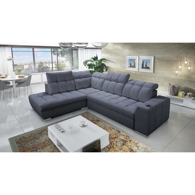 Prisma VII corner sofa with a sleeping function and USB port - designed for your comfort!