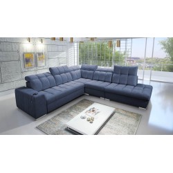 Ecksofa Prisma IX mit Schlaffunktion, USB-Anschluss und Bettkasten - Samt | Haustierfreundlich, Terra 76