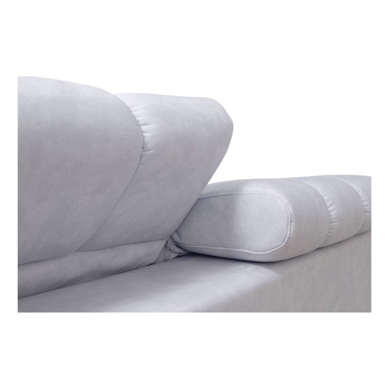 Ecksofa Prisma IX mit Schlaffunktion, USB-Anschluss und Bettkasten - Samt | Haustierfreundlich, Terra 79 + Schwarzes Kunstleder